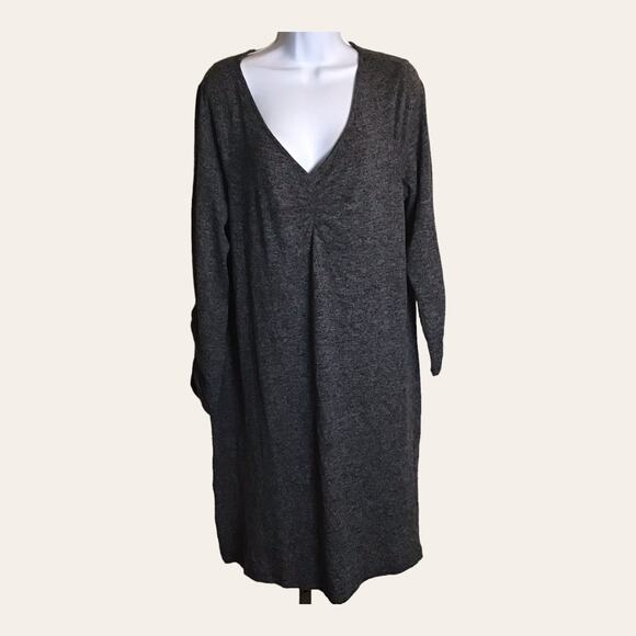 Millers Woman Gray long Sleeve Casual Midi  V-Neck Tunic Dress Sz. 16 NWT - Picture 1 of 8